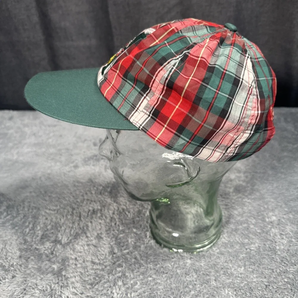 Exclusivley Hers Hats Plaid Vintage Mickey Mouse Disney May Elastic Band Green
